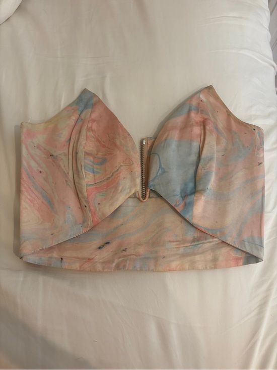 Zimmermann Tops - Zimmermann Pastel Pink and Blue Marble Bustier Top